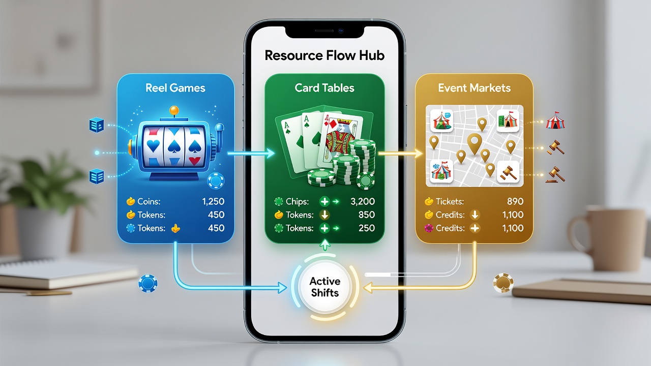 User navigating from card table screen to event market section on a mobile gambling app