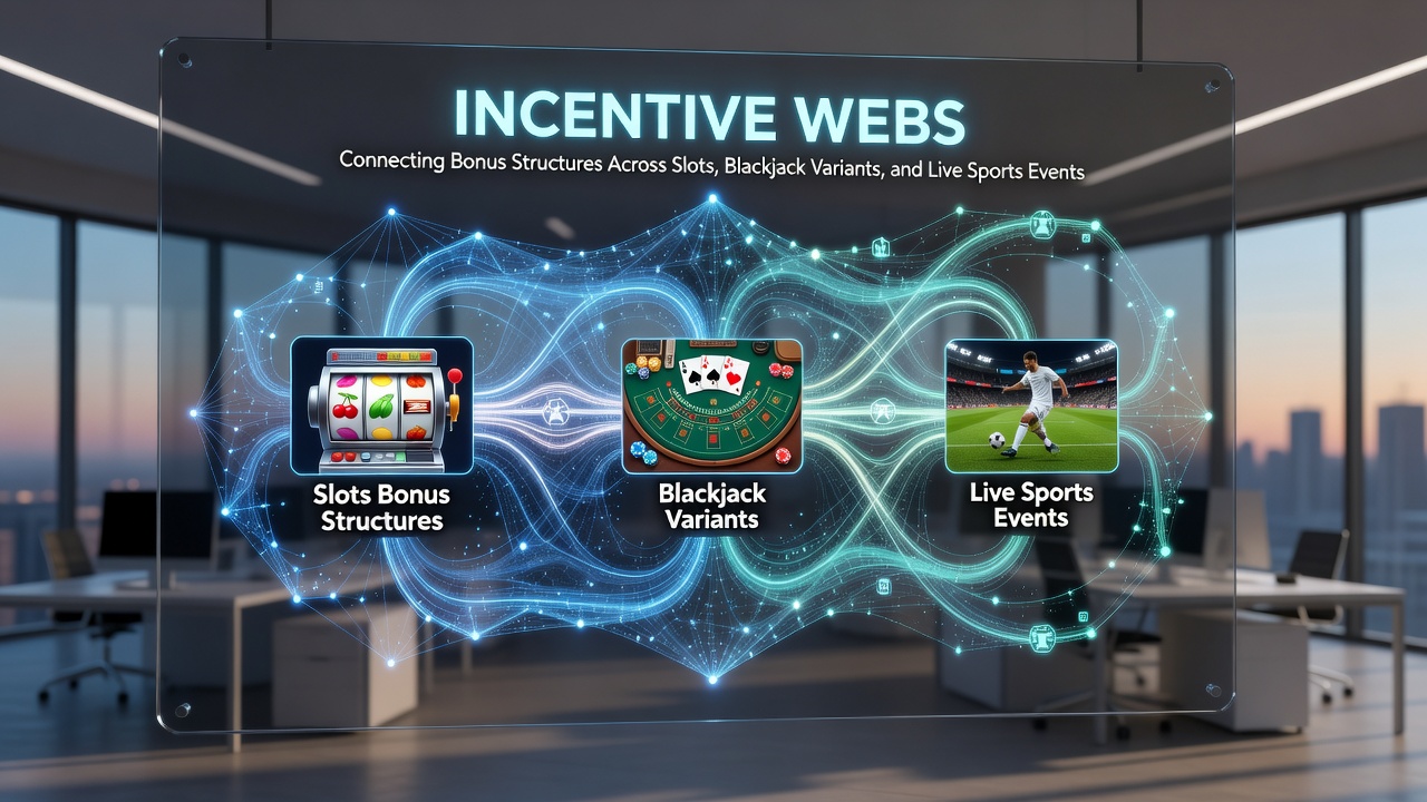 Screenshot of a casino app interface displaying bonus transfer options between slot rewards, blackjack play, and sports event wagers