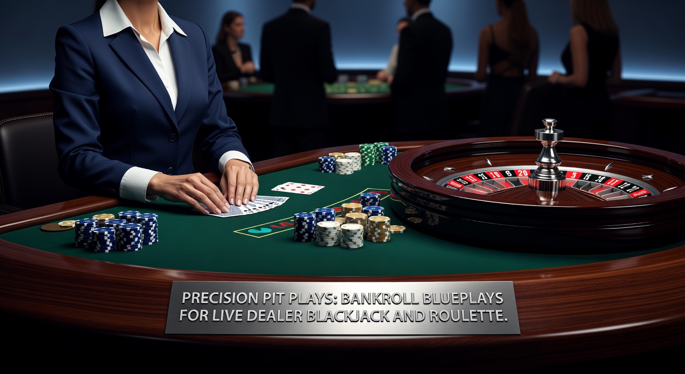 Vibrant live dealer blackjack setup showing dealer dealing cards, player chips stacked strategically, and digital interface for online betting