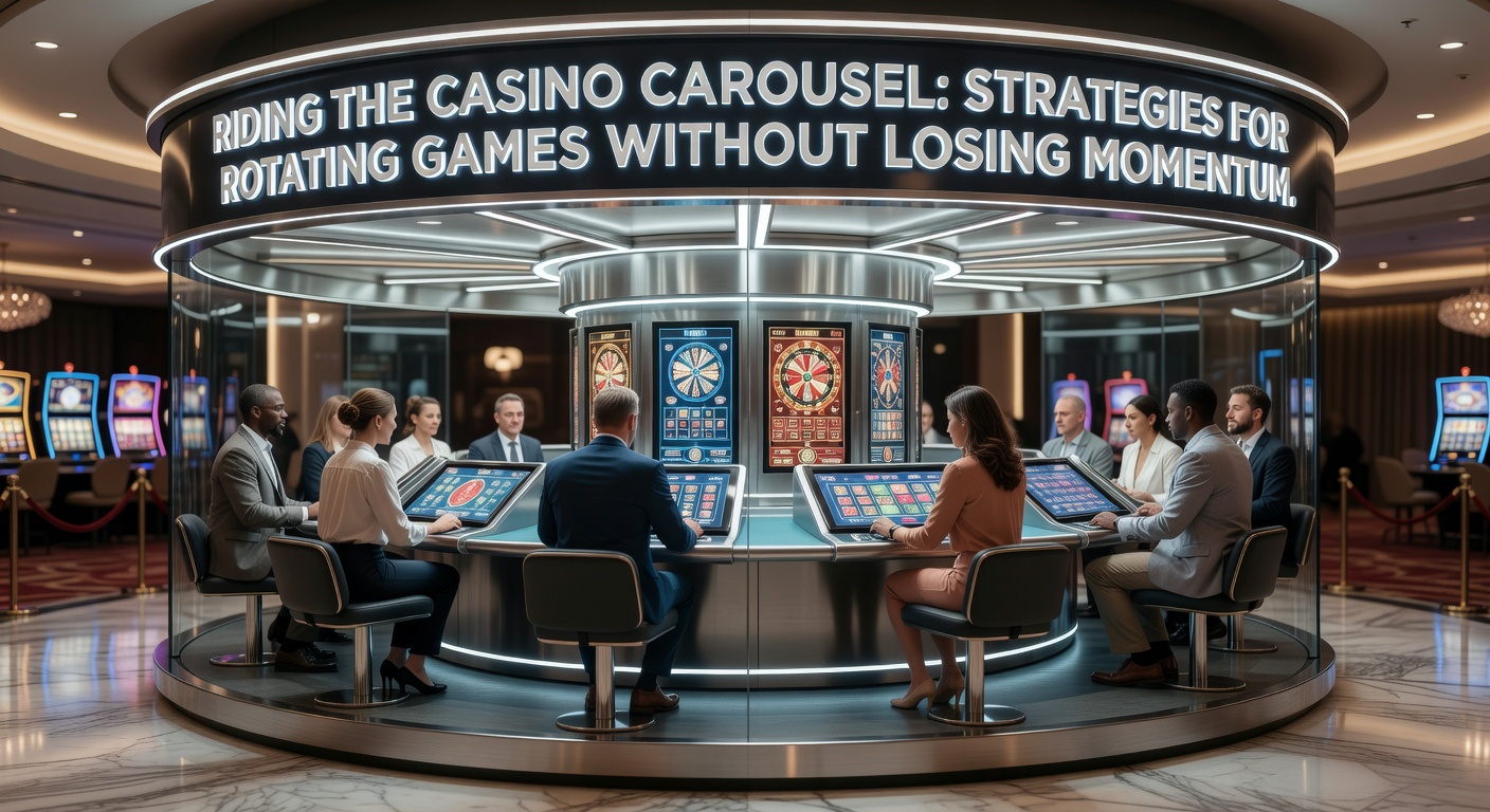 Casino floor bustling with players rotating between slot machines, blackjack tables, and sportsbooks, capturing the energy of game switching