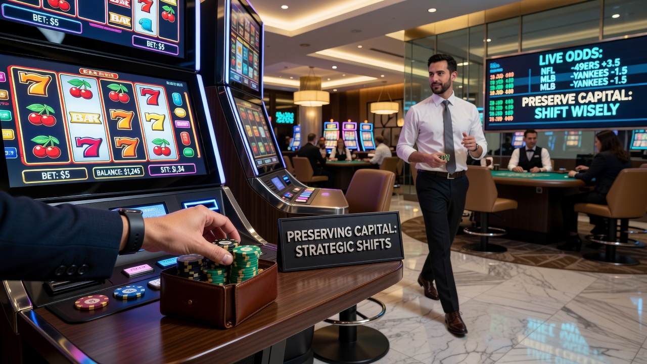 Split view of live table games alongside digital betting interfaces highlighting capital tracking tools